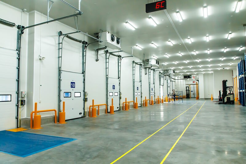 Cold storage warehouse from inside 6 grades Celsius temperature